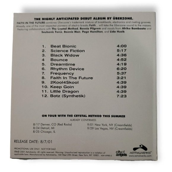 Überzone – Faith In The‎ Future [2001 Promotional CD] - Picture 2 of 3